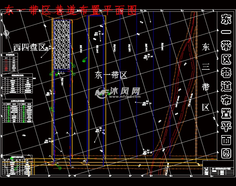 东一带区巷道布置平面图