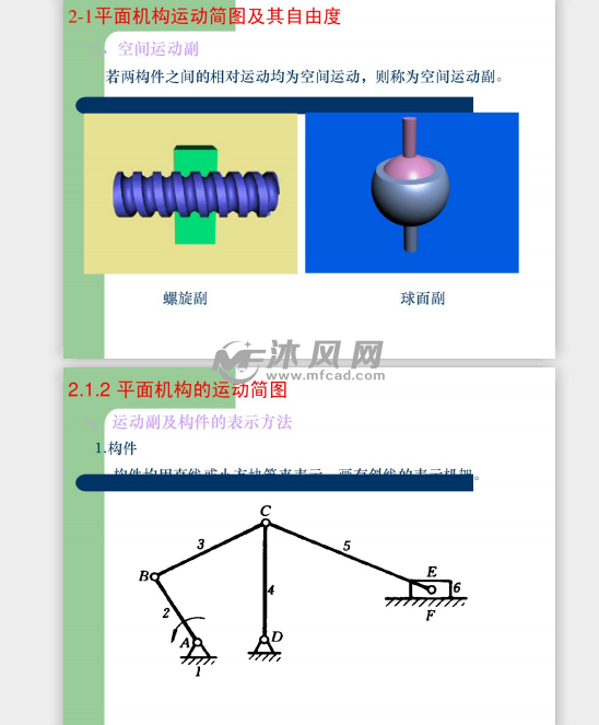 常用機構運動簡圖及其自由度