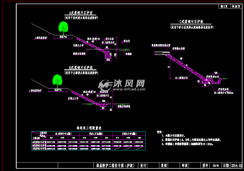 十几款公路路基护坡防护设计图