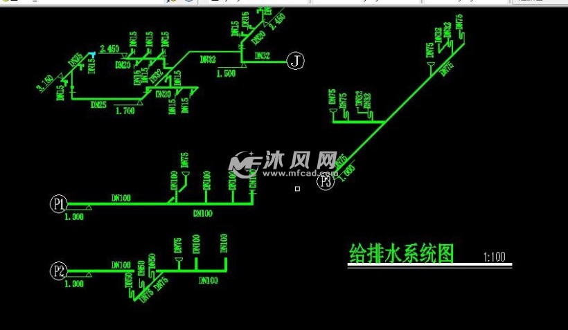 卫生器具表公厕给排水系统图