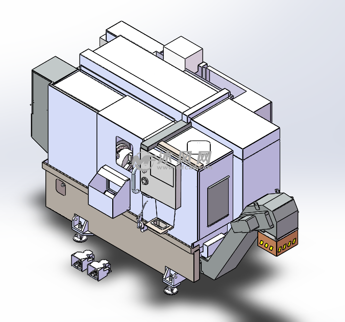 模型三视图图纸描述六轴数控加工中心设计模型是指在一台机床上至少