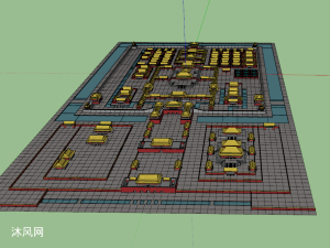 故宫坤宁门古建筑模型 - sketchup中国古代建筑模型下载 - 沐风图纸
