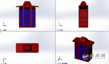 电话亭设计模型三视图