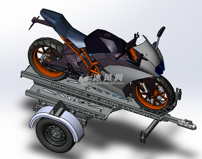 摩托车拖车模型图