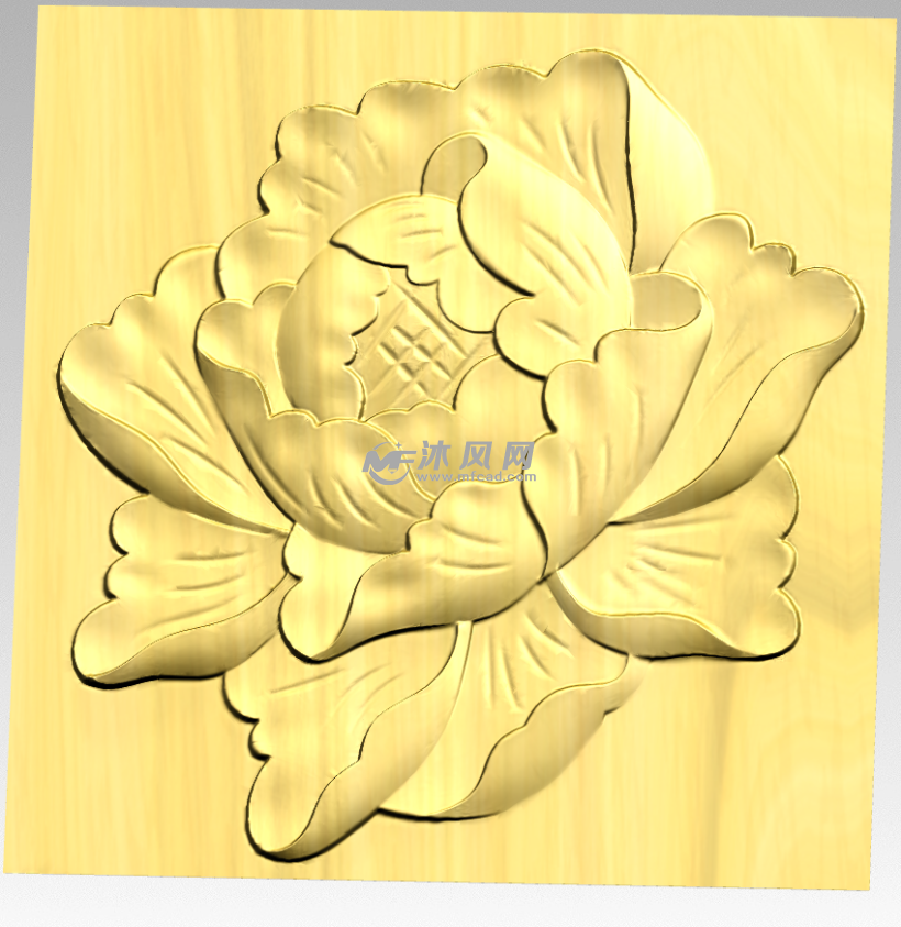 牡丹花浮雕木雕造型