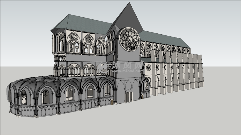 教堂su设计模型 - 中外古建筑模型图纸 - 沐风网