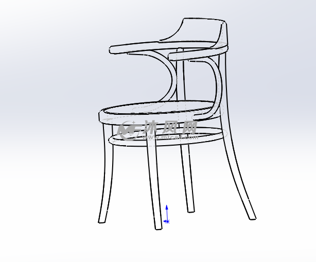 经典美式椅子模型俯视图