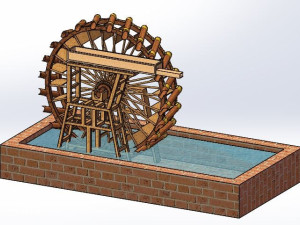 水车水轮抽水图纸下载_建筑模型图纸 - 沐风网