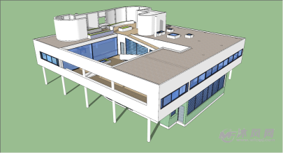 萨伏伊别墅模型轴测图