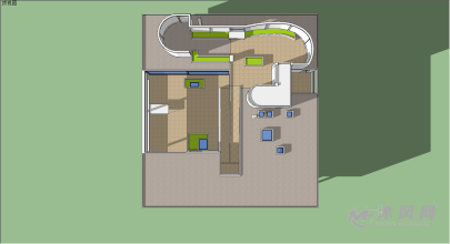 萨伏伊别墅模型顶视图