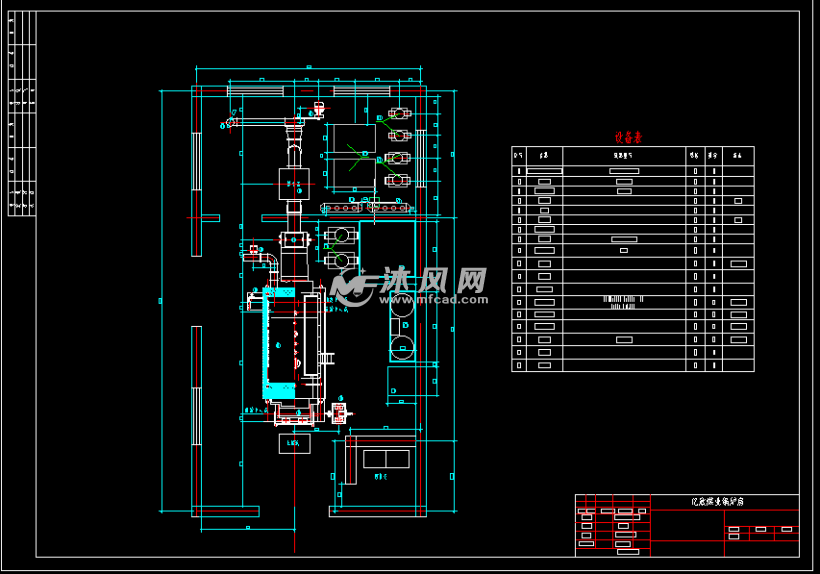 1台2th燃煤热水锅炉安装施工图