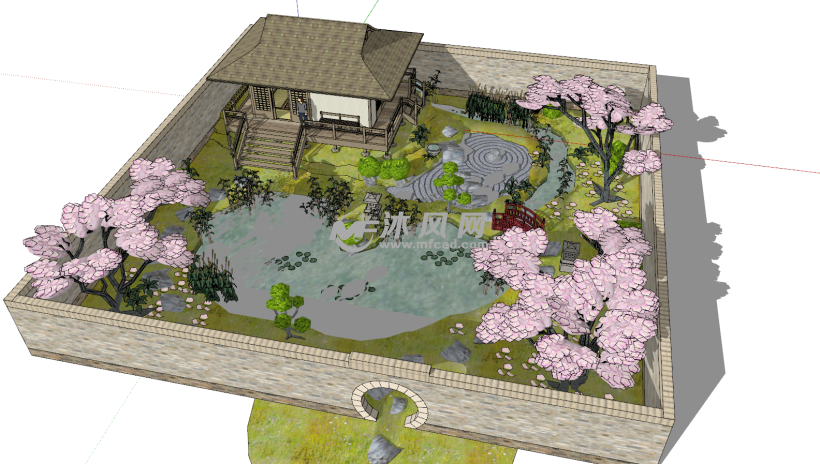 sketchup模型 景观园林规划 庭院设计