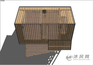 全木建造的小木屋模型-建筑模型图纸-沐风网