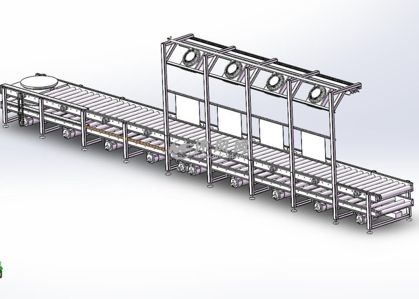 双层滚筒线模型图
