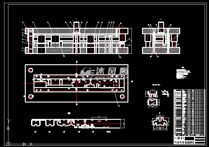 钣金弯曲件级进模设计 - 冲压模具图纸 - 沐风网