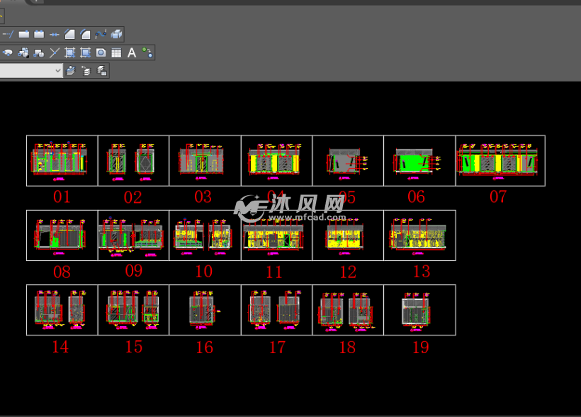 五星级大酒店旋转餐厅室内装修施工图大样图二十四层酒吧台平面图天