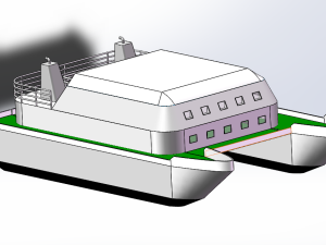 双体船模型图设计
