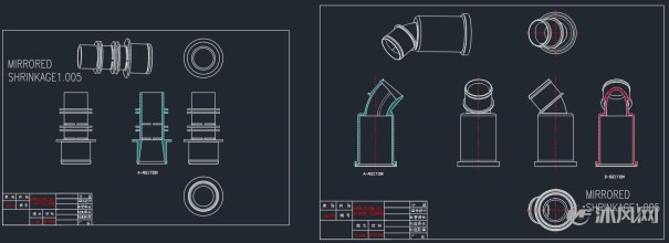 弯管圆弧抽芯注塑模具设计图