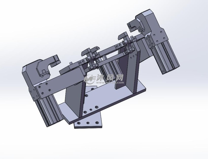 气动法兰夹具模型
