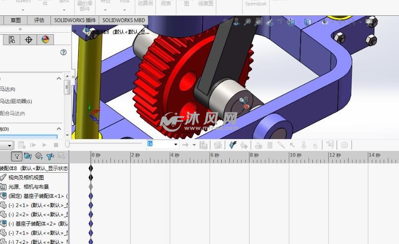 第109课sw动画案例往复式齿轮运动机构