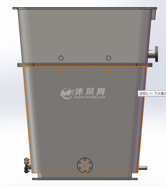 煅燒爐水套建模主視圖