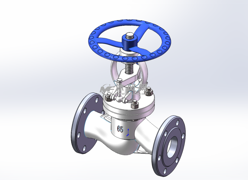 截止阀三维设计 - 阀体图纸 - 沐风网