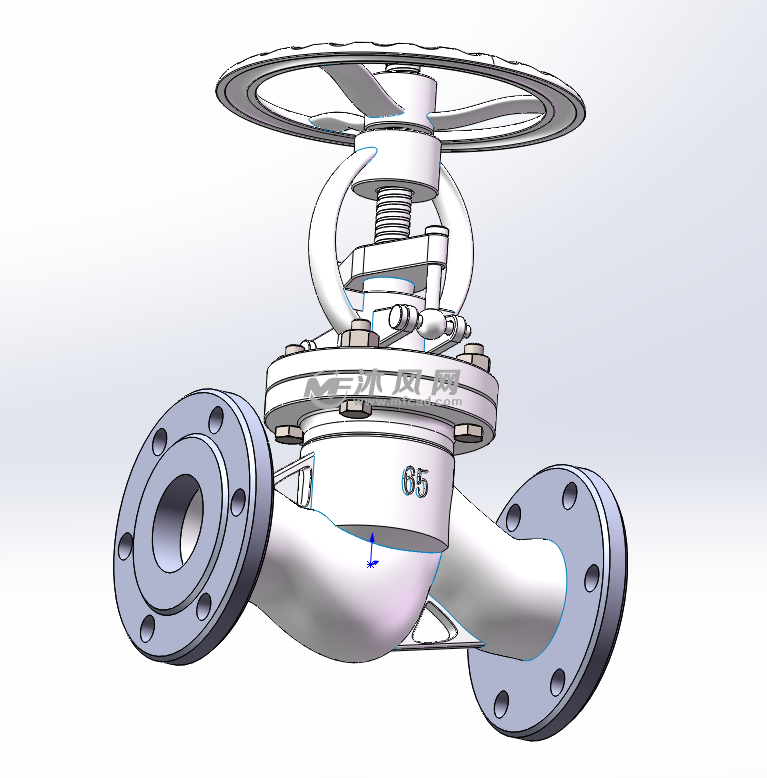 截止阀三维设计 - 阀体图纸 - 沐风网