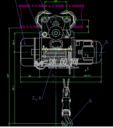 電動葫蘆起重圖 - 工程機械/建築機械圖紙 - 沐風網