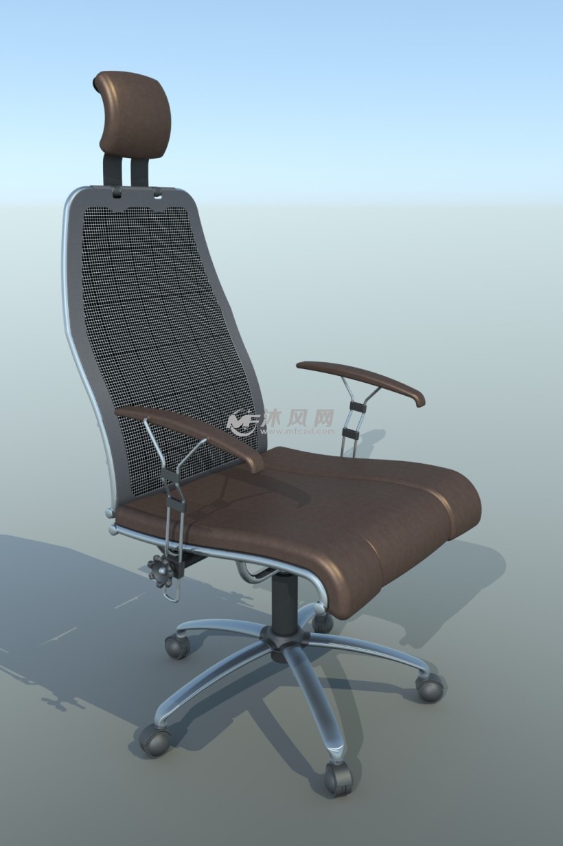 普通办公椅轴测图