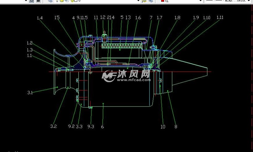 微型渦輪噴氣發動機結構零件圖