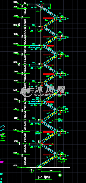 悬挑结构钢结构楼梯设计图纸