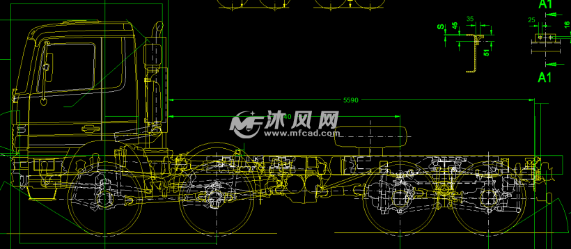 经典货车cad图纸