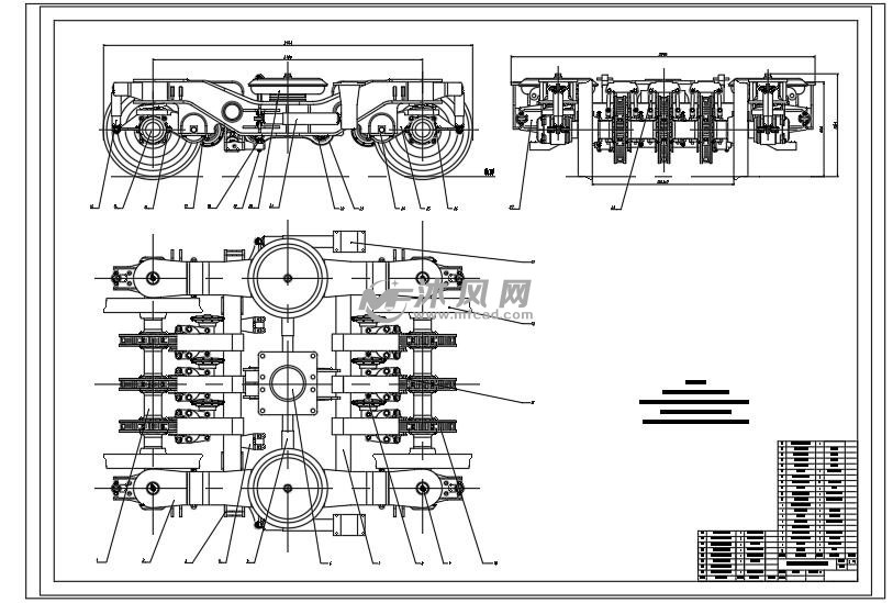 动车组转向架装配图 - 交通运输图纸 - 沐风网