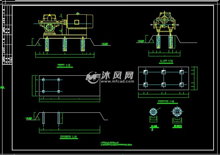 真空泵底座预留孔图小型给水厂工艺 水力流程图图纸中包含的文件下载