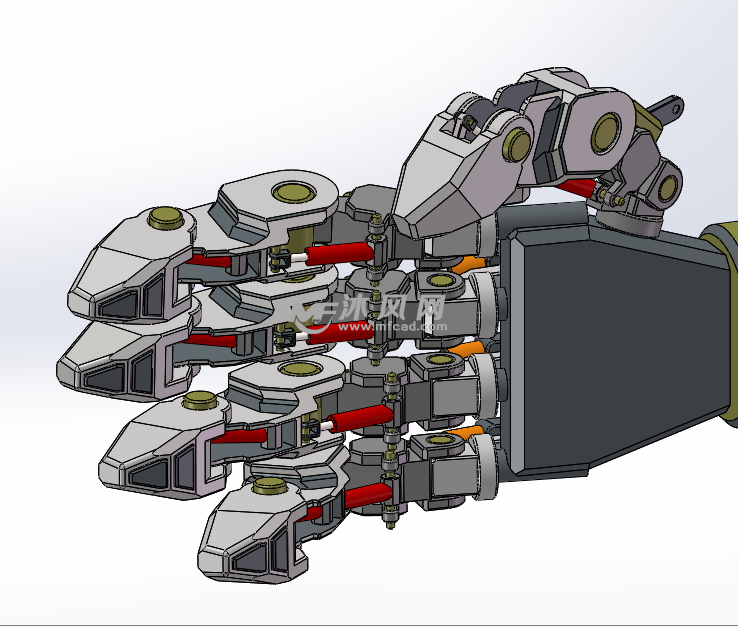 仿生机械手三维 - 机器人模型图纸 - 沐风网