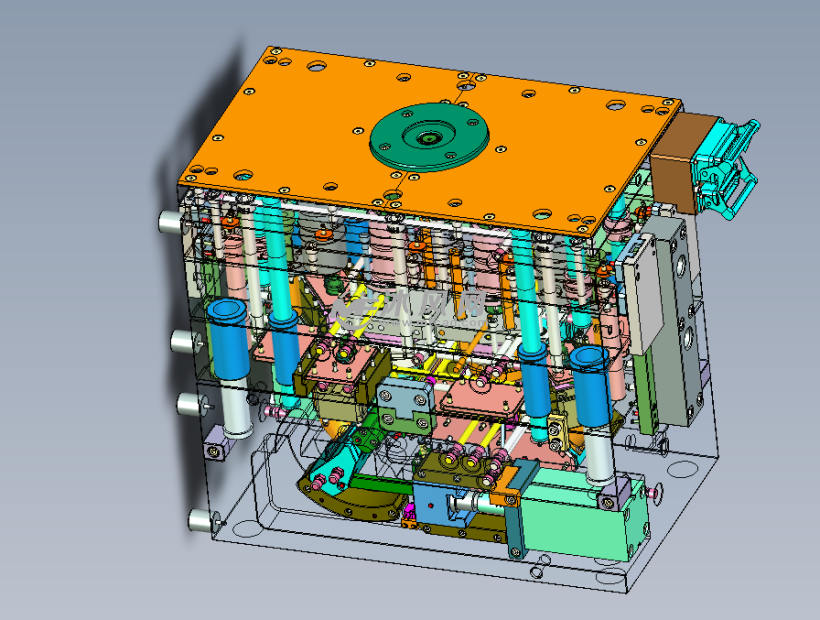 汽车抽芯倒装模具3d