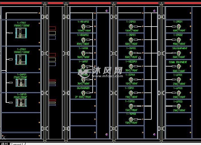 联排电控柜结构图 - 箱体类图纸 - 沐风网