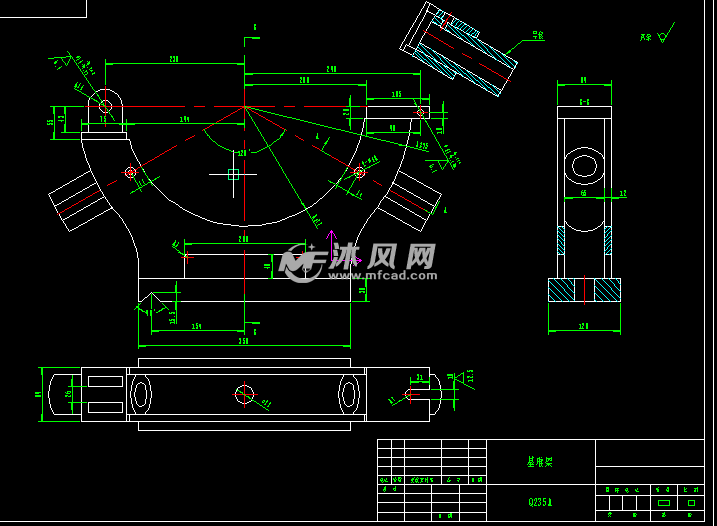630车床中心架 - 机械设备图纸 - 沐风网