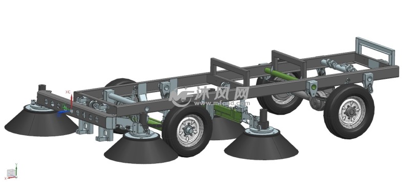 四轮扫地车底盘框架结构