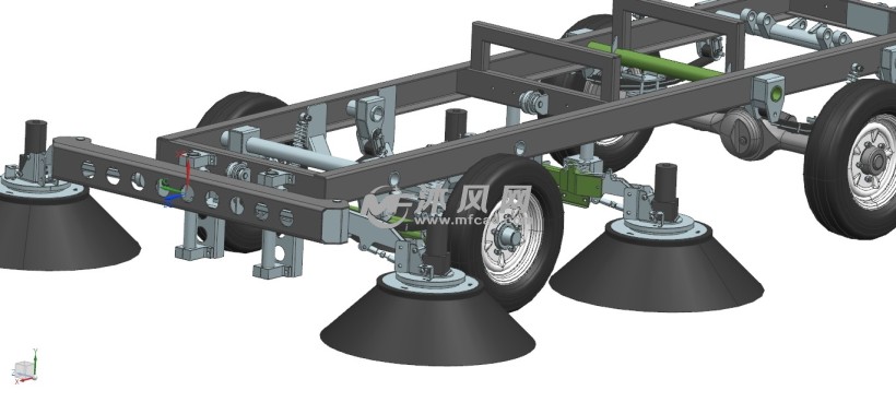 四轮扫地车底盘框架结构