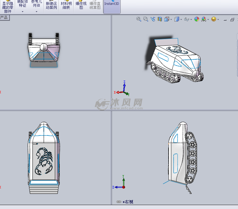 玩具坦克车设计模型 玩具公仔图纸 沐风网