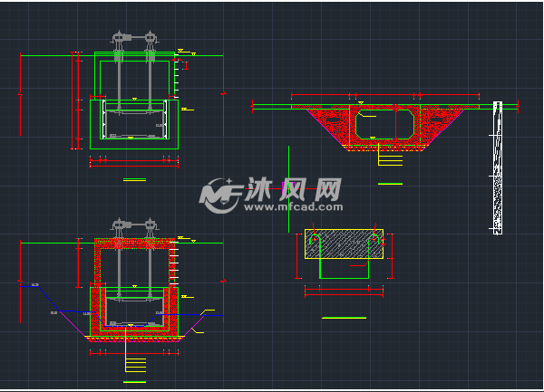 水闸图安装施工模型 - 闸门启闭机图图纸 - 沐风网