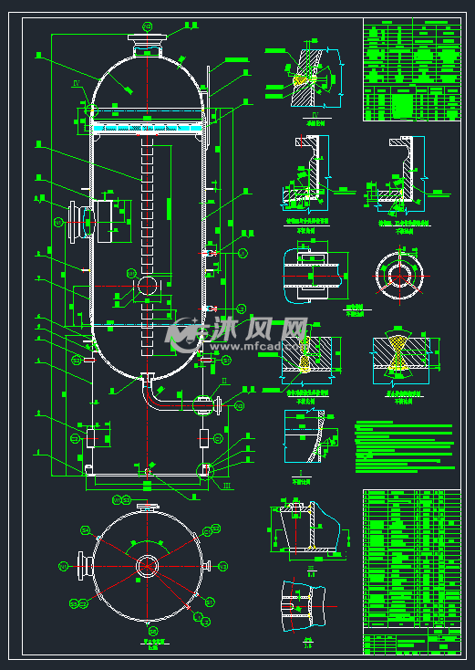 煤制氢冷凝液分离器cad图纸