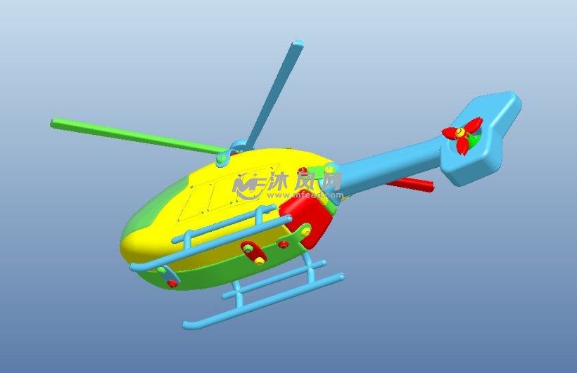 儿童拼接玩具直升飞机底部视图