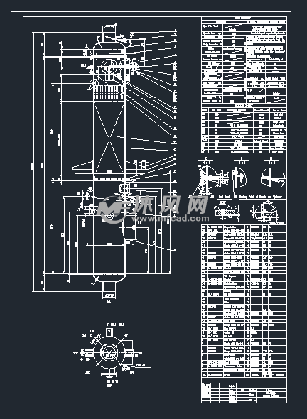 三效蒸发器装配图 - 分离压力容器图纸 - 沐风网