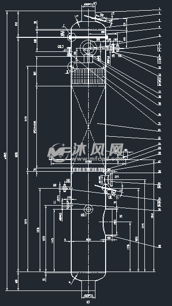 三效蒸发器装配图 - 分离压力容器图纸 - 沐风网