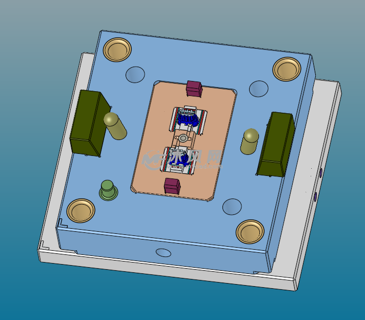 汽车锁窗插销潜伏浇口注塑3d模具