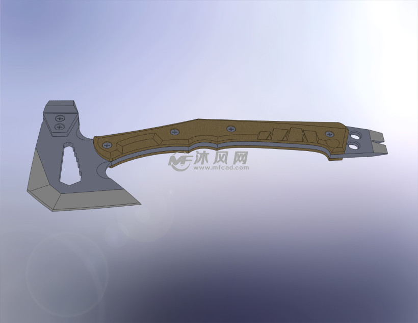 户外求生劈柴斧头 - 手动工具图纸 - 沐风网