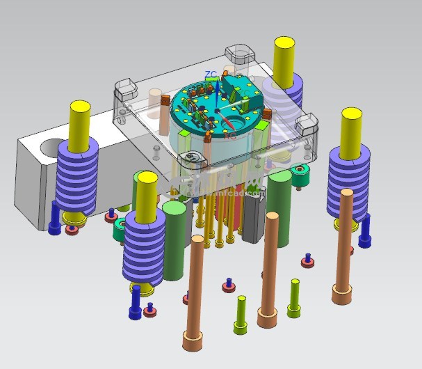 细水口三板模具斜顶结构