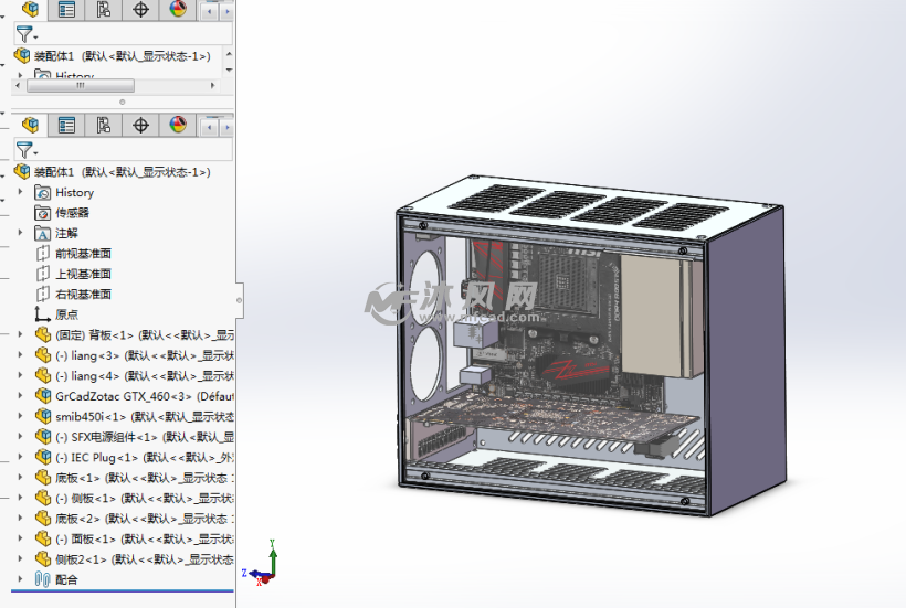 itx机箱(显卡直插) - 电脑周边图纸 - 沐风网